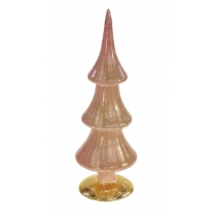 Sapin en verre rose 29 cm 