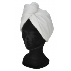 Bonnet serviette en éponge pour cheveux longs 