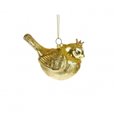 Décoration oiseau roitelet doré