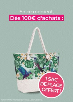 Dès 100 euros d'achats = 1 sac de plage offert !